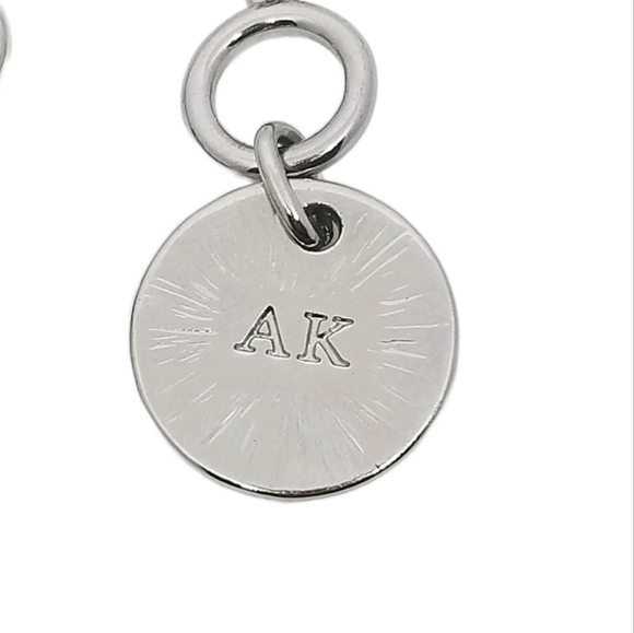 ANNE KLEIN VINTAGE SILVERTONE DISK DROP HOOK EARRINGS - Picture 5 of 5